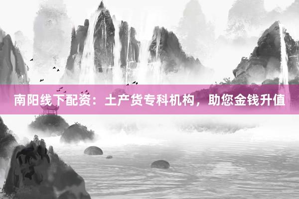 南阳线下配资：土产货专科机构，助您金钱升值